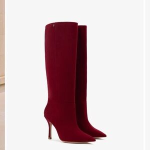 NEW LARROUDE  Kate Boots – Women’s Size 11 Lipstick Red Suede – NWOT